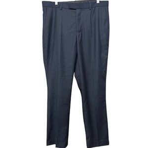 Alberto Cardinali Mens Navy Blue Flat Front Dress Pants 36W x 30L Style 7676